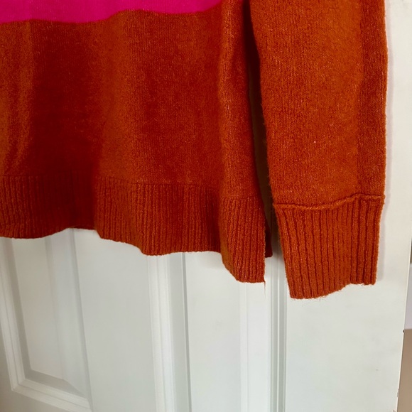 J. Crew Colorblock Sweater - Light Pink, Magenta/Hot Pink, Rusty Brown - Picture 5 of 6